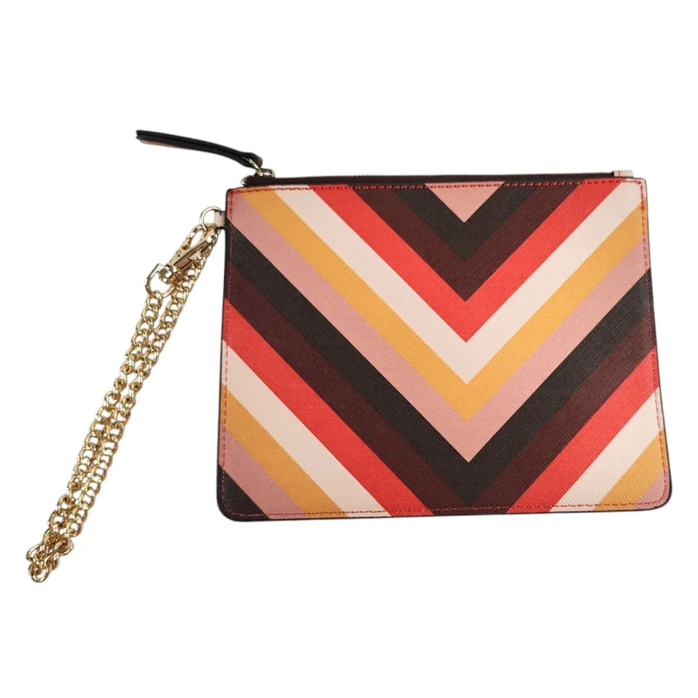 ALDO Women's Multicolor Chevron Clutch with Gold Chain